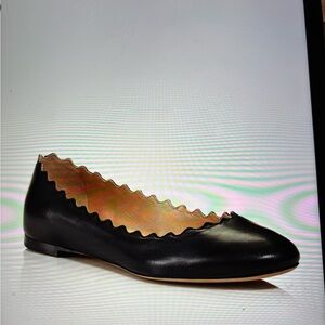 Chloe Black Scalloped Flats